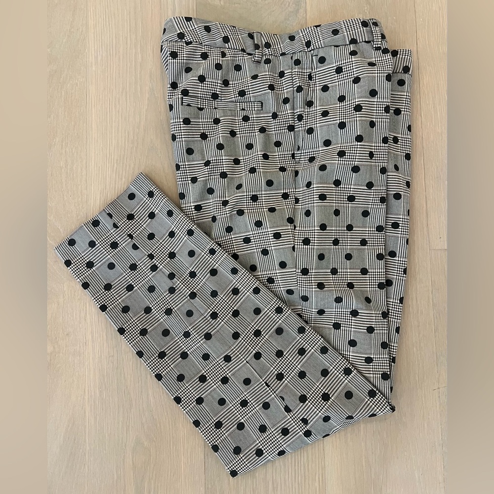 Essentiel Antwerp Women Tapered Pants Gray Checked Polka Dot Zip Up